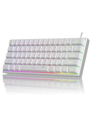 Magegee Ts91 61 Tuş Rgb Kablolu Beyaz Membran Türkçe Q Gaming Klavye