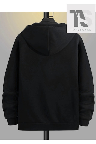 Adrift Şimşek Bulut Sweatshirt Fermuarlı Hırka Siyah