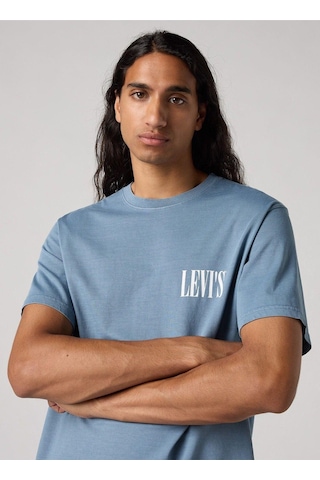 Levi's Relaxed Fıt Serıf Logo Erkek Mavi T-shirt 16143-1917-4749 Mavi