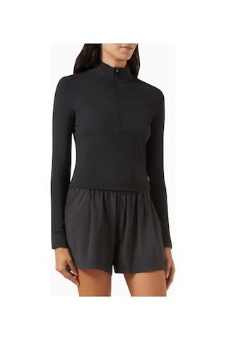 Vuori Studio Half-zip Crop Top, Stretch Knit Spor Ve Şık Üst Siyah