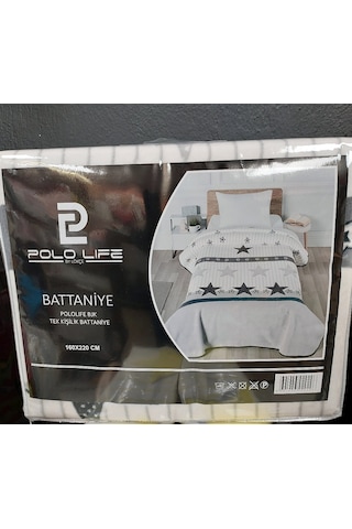 Polo Life Taraftar Yıldız Tek Kişilik Battaniye - Bjk Siyah Beyaz Siyah - Beyaz
