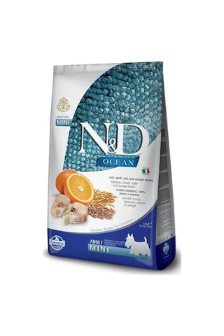N&D Ocean Düşük Tahıllı Balıklı ve Portakallı Küçük Irk Yetişkin Köpek Maması 2500 G
