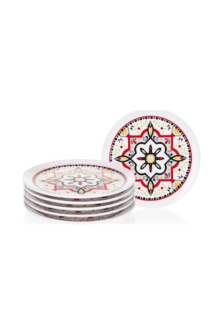 Biev Flora 6 Parça Seramik Pasta Tabağı Takımı Mandala
