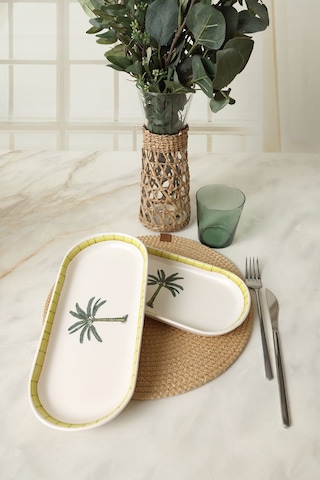 Keramika Palmiye Noyan Kayık Tabak 26 Cm 2 Adet 22642 Çok Renkli