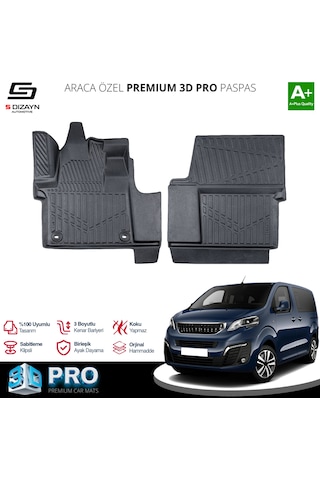 S-dizayn Peugeot Expert Traveller 3d Pro Havuzlu Paspas 2016 Üzeri A+ Kalite
