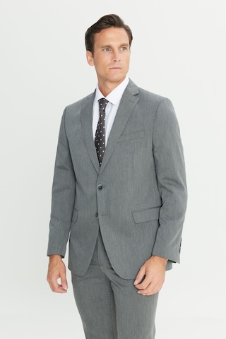 Erkek Grı Slim Fit Dar Kesim Mono Yaka Takım Elbise Gri