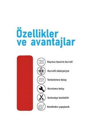 Halifleks Yapışkan Tabanlı Merdiven Basamak Paspası Rip Halı Kaymaz Tabanlı / Adet Olarak Satılır Bayrak Kırmızı