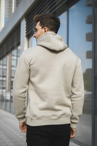 Oksit Janvier Üç İplik Şardonlu Fitted Kapüşonlu Basic Erkek Sweatshirt 001