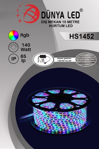 Hs.1452-Rgb10 220V 60 Ledli Rgb Hortum Led 10Metre+Aparat Hediye