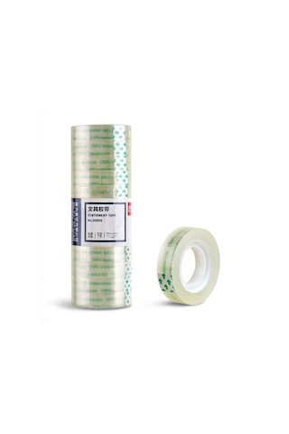 Deli Küçük Yüksek Viskozite Ofis Şeffaf Teyp Öğrenci Kırtasiye Kaseti, Size:8 Rolls Wide 1.8cm X Length 27.3m Diğer