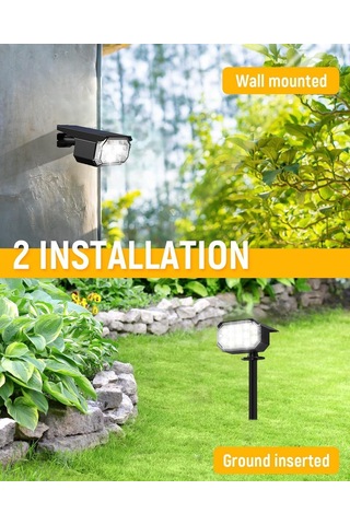 Güneş Spot Işıkları Açık, 66 Leds Peyzaj Spotları Ip65, 660 Lümen, 4 Paket