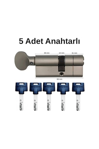 Multlock Mtl600 5 Anahtarlı Interactive Yüksek Güvenli Tuzaklı Çelik Takviyeli Mandallı Barel