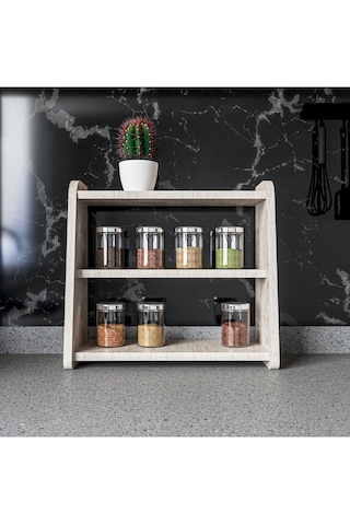 Alpa Ev Mobilya 3 Katlı Tezgah Üstü Organizer, Modern Mutfak Rafı Ve Çok Amaçlı Düzenleyici Traverten