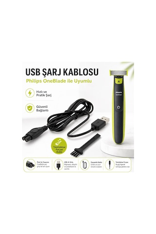 Philips Qp2824/10 Oneblade Yüz Ve Vücut Şekilendirici İle Uyumlu Şarj Kablosu