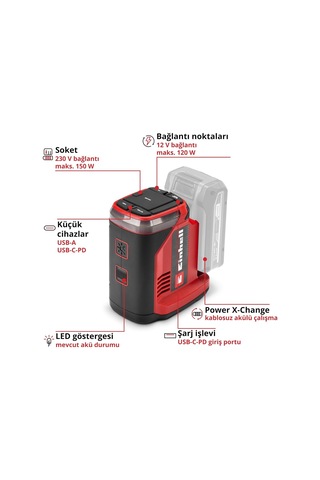 Te-es 18/150/1 Li-c + Tc-cl 18/1800 Li + Tc-sr 18 Li Bt Akülü Enerji İstasyonu, Projektör Ve Hoparlör Seti 4,0 Ah