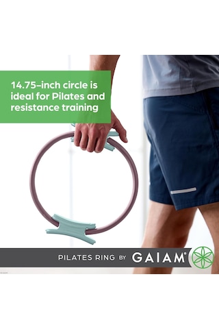 Gaiam Pilates Ring Fitness Circle - Hafif Ve Dayanıklı Köpük Dolgulu Kollar Kolları, Uyluklar/bacaklar Ve Çekirdek Tonlama İçin Esnek Direnç Egzersiz Ekipmanları