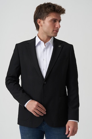 White Stone Alcobaça C4016 Slim Fit 6 Drop Ceket Siyah Siyah
