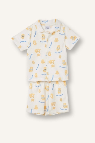 Defacto 2li Ayıcıklı Ecru Pijama Takımı Erkek Bebek H5379a526hser118 Ekru-er118