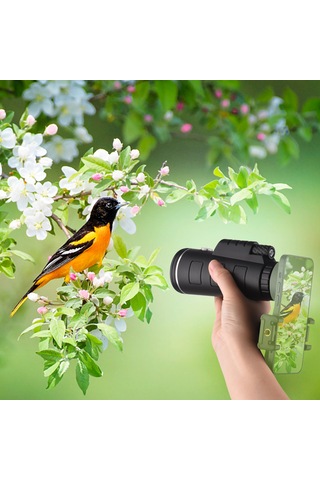 Yaozixa 40x60 Minik Kompaslı Monoküler, Hd Yeşil Filmlı Lens, Cep Telefonu Uyumlu, Seyahat-kuş İzleme Spor Etkinlikleri İçin, Tripod Uçlu, Hafif Taşınabilir