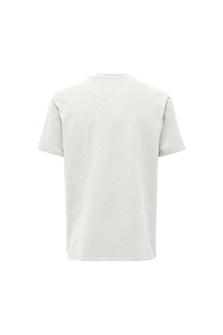 Only & Sons Erkek Onskıan Kare Desenli Kısa Kollu Pamuklu T-shirt 22028692 Ekru