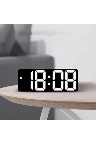 Led Dijital Masa Saati Aynalı Termometre Alarm Ses Kontrolü