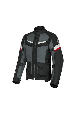 Scoyco Motosiklet Montu 4 Mevsim Long Oxford Kumaş Motor Montu Gri - Siyah
