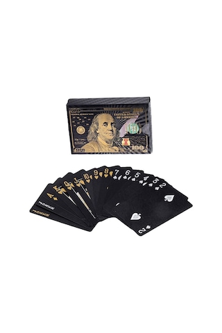 Siyah Dolar İskambil Kağıdı Pvc Su Geçirmez Oyun Kağıdı Cin383sy