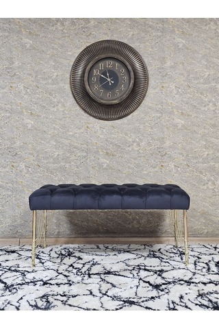 Zafir Gold Tel Ayaklı 90 Cm Puf Bench - Puf - Bench - Kasalı Oturak - Oturak - Yatak Ucu Puf Füme
