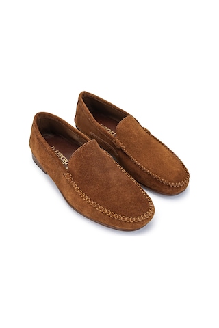D.leporı Erkek Hakiki Deri Tarçın Süet Loafer Ayakkabı 1018 01 Erk Ayk Y24 Cuoıo Suede Çok Renkli