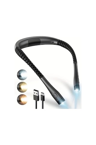 Techbloom 6 Seviye Led Boyun Lambası Şarj Edilebilir 3 Renk 6 Parlaklık Seviyesi Bükülebilir Kollar Uzun Ömürlü Okuma Dikiş Kamp Tamir İçin Ahşap