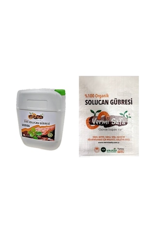 Vermisafa %100 Organik Solucan Gübresi 20 KG Katı + 20 L Sıvı