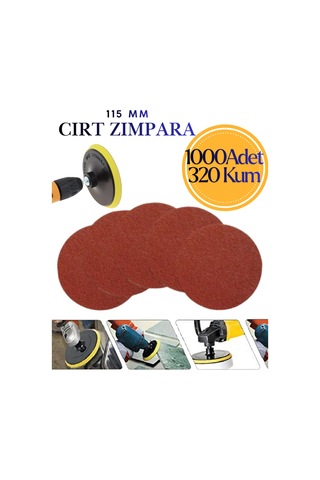 1000 Adet 115 Mm Cırt Zımpara Kağıdı 320 Kum Avuç Taşlama Spiral Uyumlu Velcro Deliksiz Cırtlı Zımpara