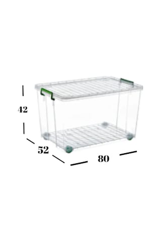 Tekerlekli Saklama Kutusu 120 Litre Şeffaf 3 Adet Saklama Kabı Mutfak/banyo Çok Amaçlı Saklama
