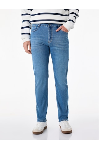Koton Normal Bel Cepli Pamuklu Slim Fit Jean Pantolon - Brad Jean Orta İndigo 6sam40361nd