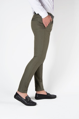 Yeşil Slim Fit Pamuklu İtalyan Kesim Pantolon Yeşil