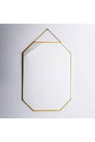 Ayna Duvar Askılı Sekizgen Geometrik 30x20cm Gold