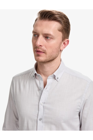Pierre Cardin Erkek Açık Gri Gömlek Desenli 50325355-vr001