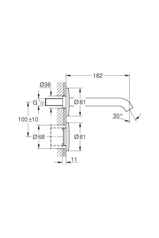 Grohe 36447000 Elektrikli Tek Giriş Fotoselli Duvar Ank Lavabo Bataryası
