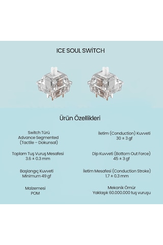 Aula Leobog Ice Soul Tactile Mekanik Switch 100 Adet
