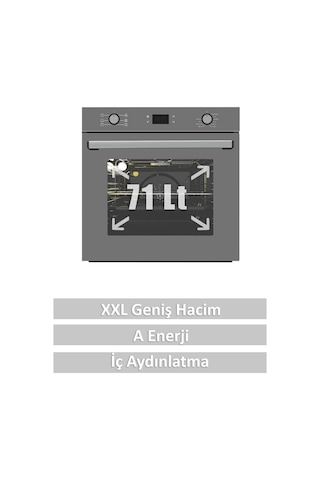 Alveus MFA 627 71 L Dijital Ankastre Fırın Gri