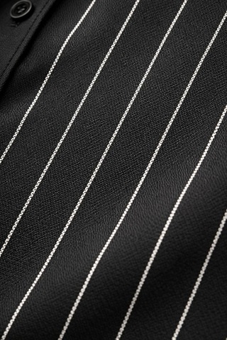 Classics Men Jet Polo Uzun Kol Slim Fit Erkek Çizgili Gömlek - 7574 Siyah
