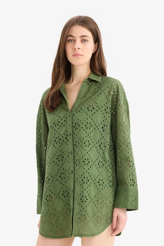 Defacto Regular Fit Pamuklu Brode Plaj Gömleği-fall İn Love C0506ax25smgn775 Yeşil