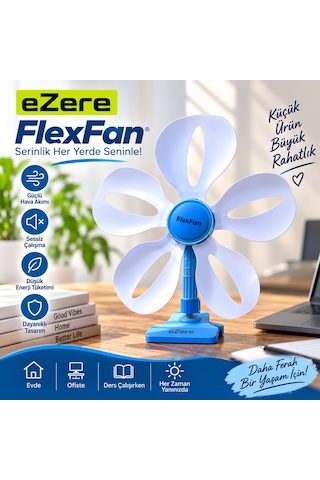 Ezere Flexfan Klipsli Elektirikli Vantilatör Ev Ofis Mini Fan