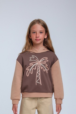 Xo Kids Kız Çocuk Sweatshirt 5-9 Yaş 35871 Kahve Kahverengi