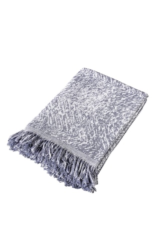 Vicuna Home Pamuklu Çok Amaçlı Ebruli Koltuk / Çekyat Örtüsü Mavi