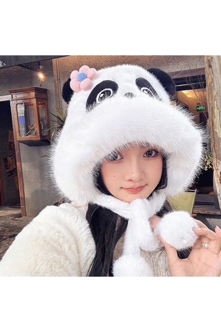 Şık Kışlık Polar Şapka, Kulaklıklı Kalın Ve Sıcak Polar Şapka, Stil 13 Beyaz