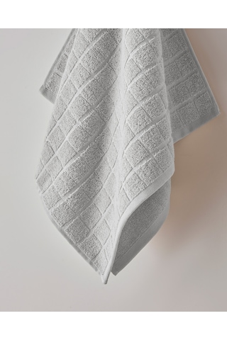 English Home Chequer Pamuk Yüz Havlusu 50x80 Cm Gri Gri