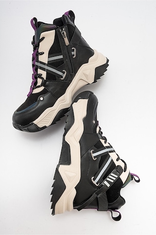 Luvishoes Clara Siyah Mor Kadın Spor Bot Mor - Siyah