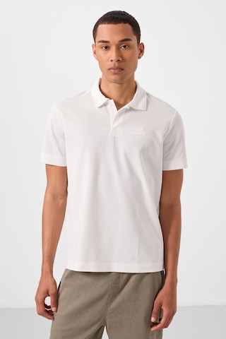 Tommy Life Ekru Basic Logolu Standart Kalıp Triko Polo Yaka Erkek T-shirt - 87748 Ekru