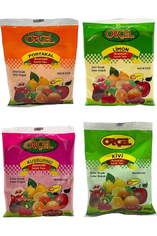 Orçel Toz İçecek Seti Oralet Çay Sıcak Soğuk Karışık Paket 4 x 300 G